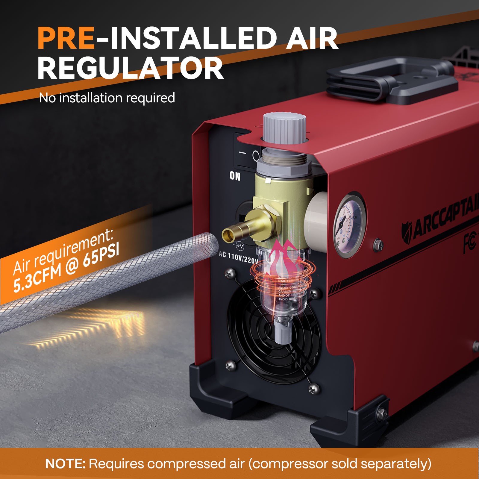 2026 ARCCAPTAIN Plasma Cutter Large LED Display 50Amps Cutter Machine 110/220v