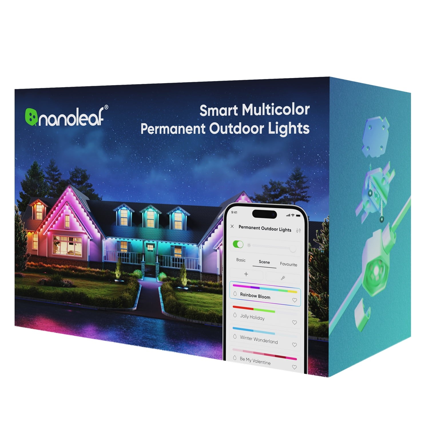 Nanoleaf N7401K03-30POL-NC Smart Multicolor Permanent Outdoor LED Lighting,