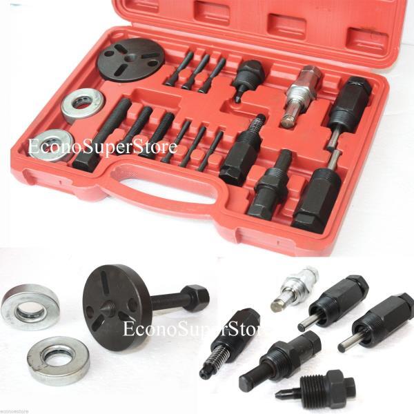 18PC A/C COMPRESSOR CLUTCH HUB INSTALLER PULLER REMOVER PLATES TOOLS KIT AC