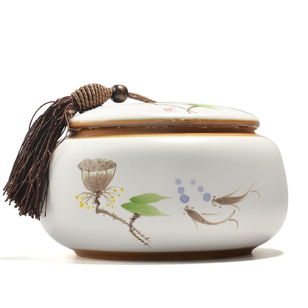 13.5cm Hand Painted Tea Jar Ceramic Storage Tea Caddy Sealed Tea Box Tea Set