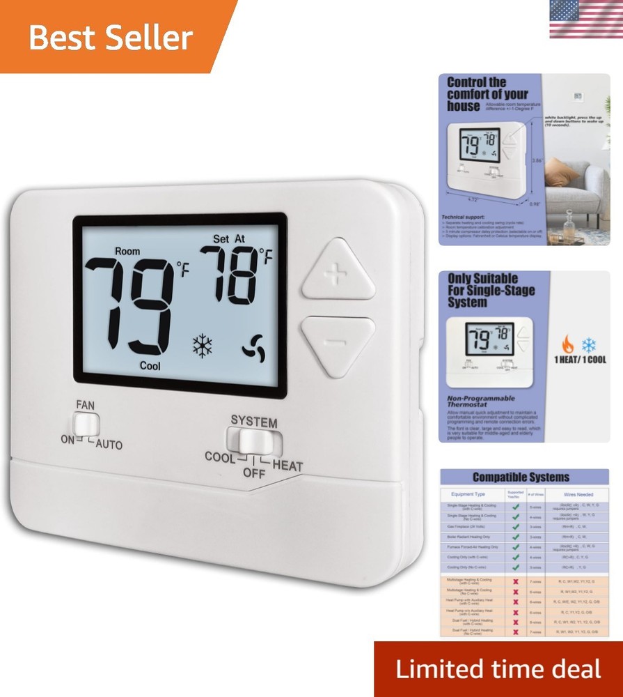 Digital Non-Programmable Thermostat for Efficient Home Temperature Control