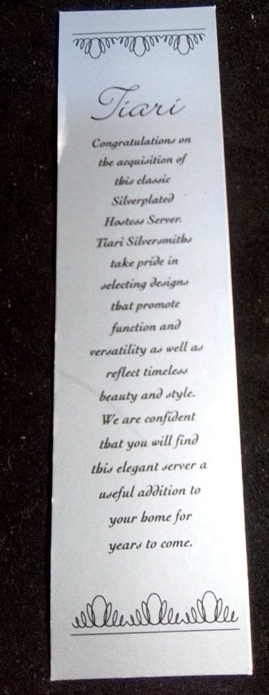 Tiara, Silverplate Hostess Server