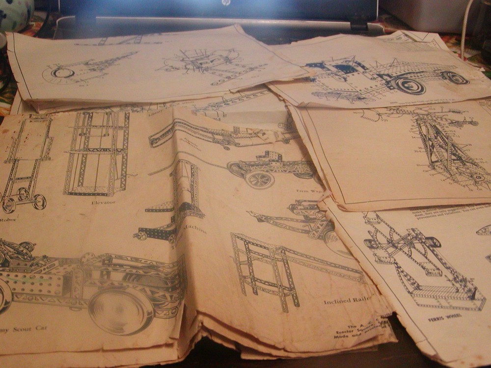 Gilbert 1964 Erector Sheets Model Building Projects and Instruction Book