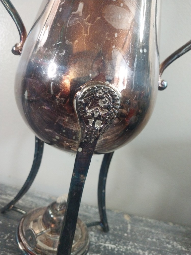 Silver-Plated Coffee or Tea Urn Warmer w/Burner
