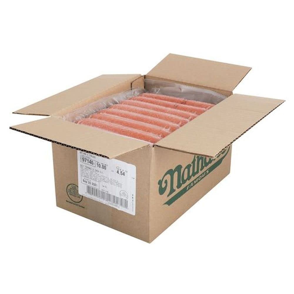 Nathans Famous 5/16 Beef Frank, 5 Pound - 2 per case