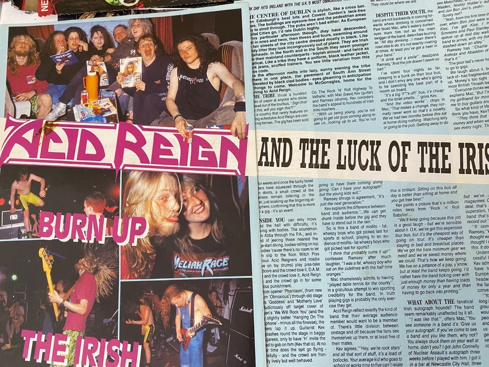 Acid Reign, Two Page Vintage Clipping