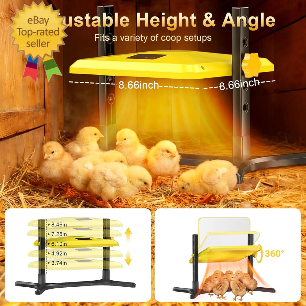 Smart Chick Brooder Plate - Energy Efficient Chick Heat Plate with Adjustable He