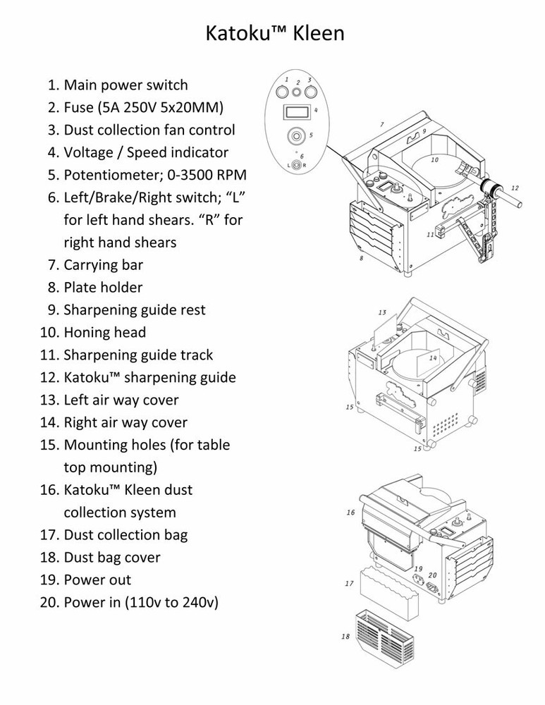 Katoku Kleen Shears Sharpening System With Build-in Dust Collection