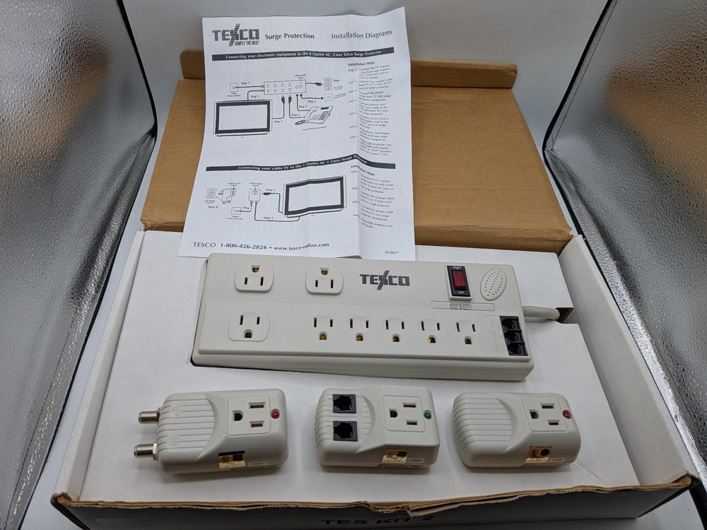 Tesco Test Kit 2 Socket Surge Protector Power Strip