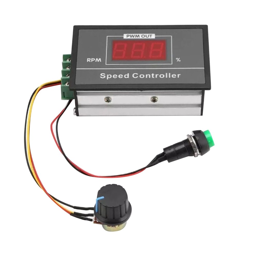 6-60V PWM DC Motor Controller 30A Output w/ Speed % Display & Panel Mount