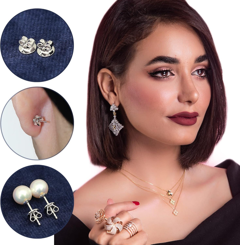 Sterling Silver Earring Backs for Studs Pierced Secure Flat Earrings Backs Repla