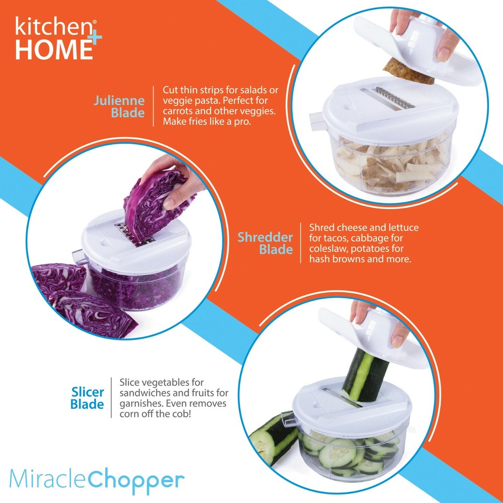 Miracle Chopper Manual Food Processor Salsa Maker, Blender, Slicer and Julienne
