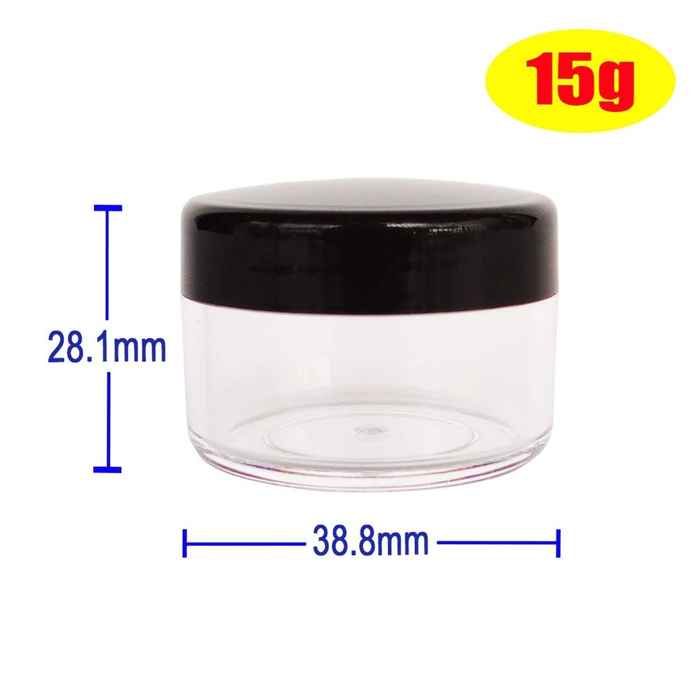12pack 15 Gram Small Clear Cosmetic Sample 15ml Empty Containers for Make-up ...