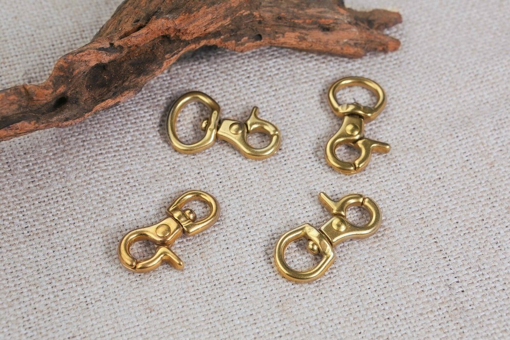 Heavy duty gold solid brass swivel snap hook , 8mm 10mm 15mm small trigger snap