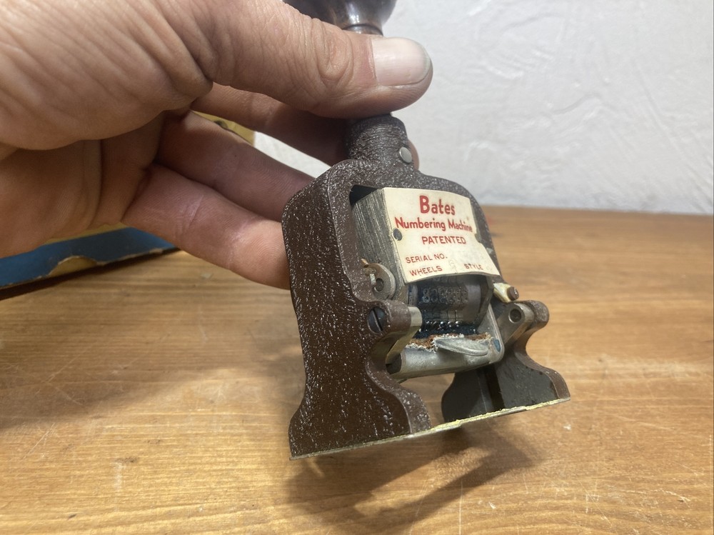 Vintage Bates Numbering Machine 6 Wheel Stamper