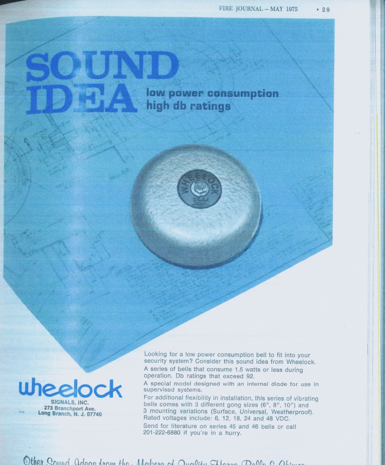 Brand New-Old Stock from 1975 Wheelock Signals Inc. Silver 6" Modular Alarm Bell