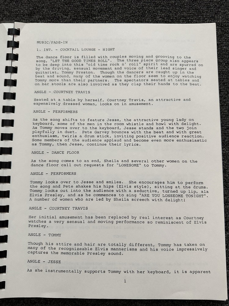 1989 It’s Only Make Believe Screenplay Script Annotated Elvis Impersonator rare