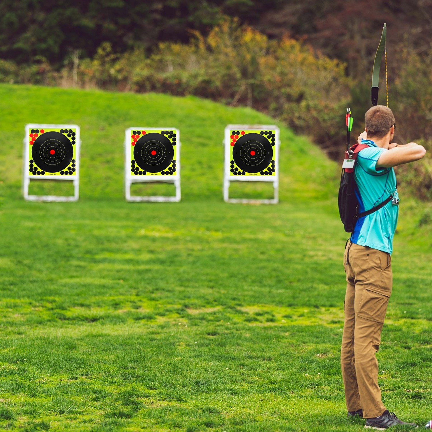 50/100 Pack 8" Shooting Targets - Reactive Splatter Paper for Rifle/Gun Practice