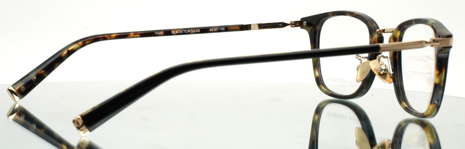 JOHN VARVATOS V405 Black Tortoise Mens Square Full Rim Eyeglasses 48-23-150