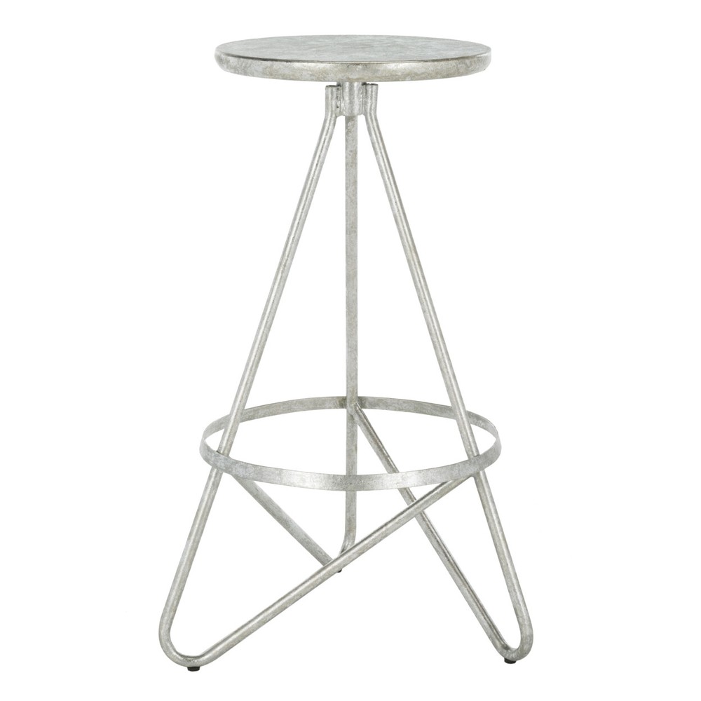 SAFAVIEH Galexia Bar Stool | Silver / Leaf |