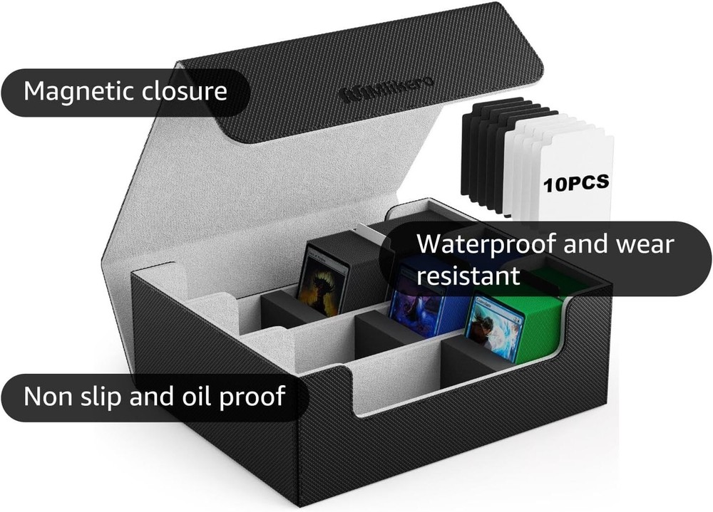 Waterproof Commander Storage Box for 1800+ Cards - Card Protector & Organizer