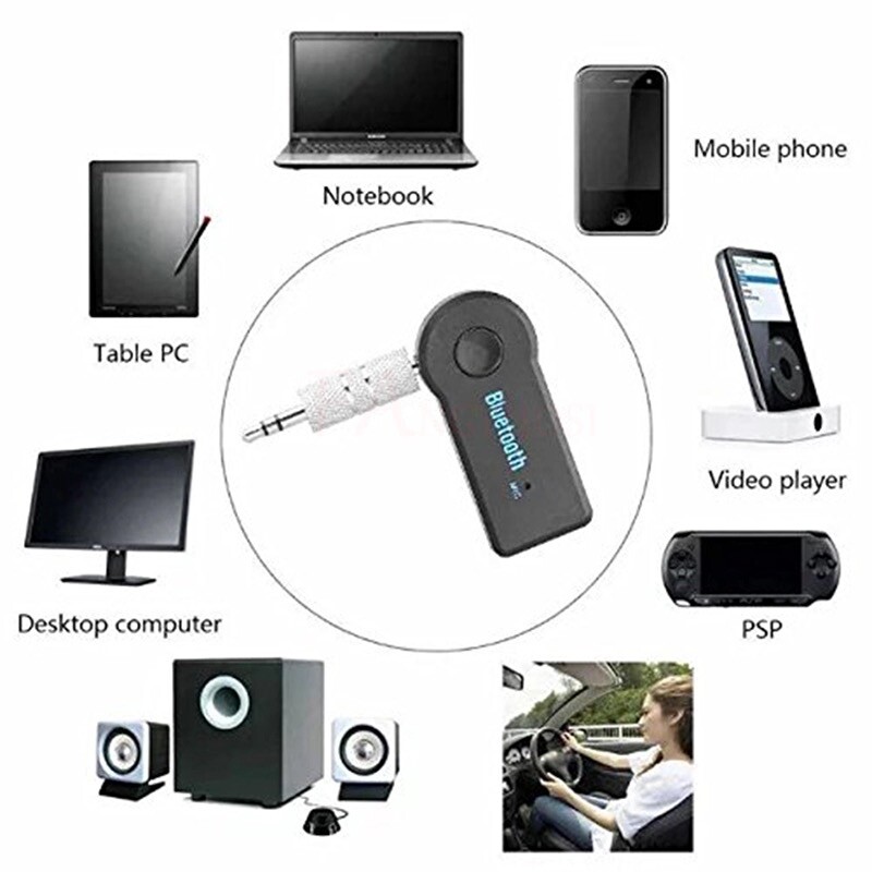 Wireless Bluetooth Receiver 3.5mm AUX Audio Stereo Music Home Car Adapter TO