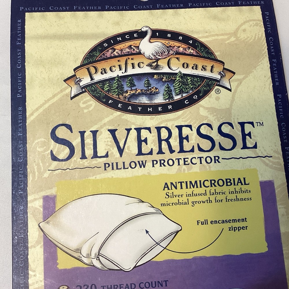 Pacific Coast Silveresse King Antimicrobial Pillow Protector 2 Pack