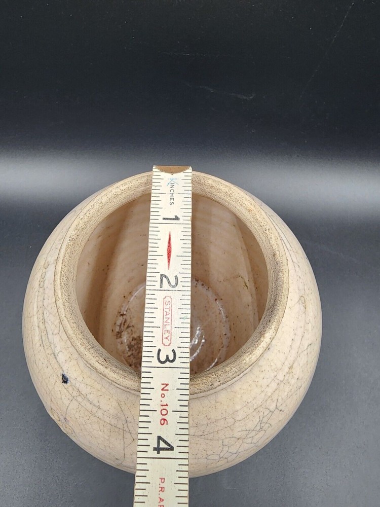 Studio Art Pottery Vase 6 3/4” Tall Signed Crackled