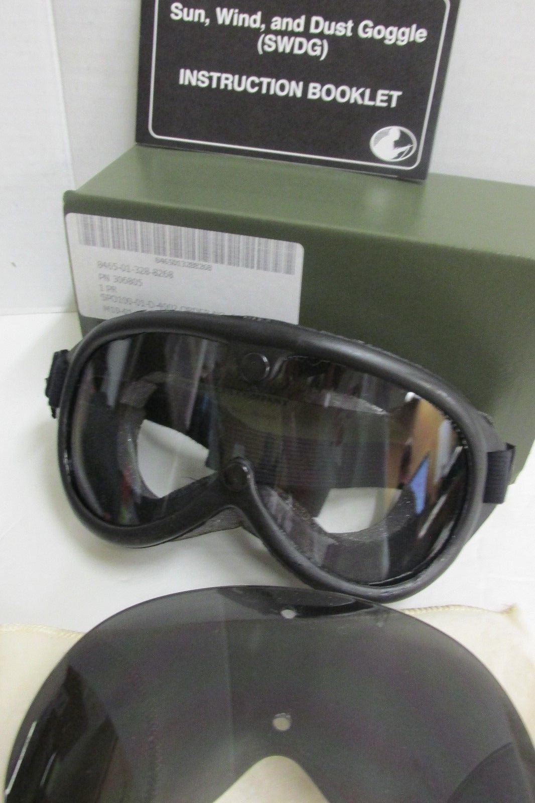 US Military Sun Wind and Dust Goggles w/ Ballistic Lens MSA Eye Protection NOS