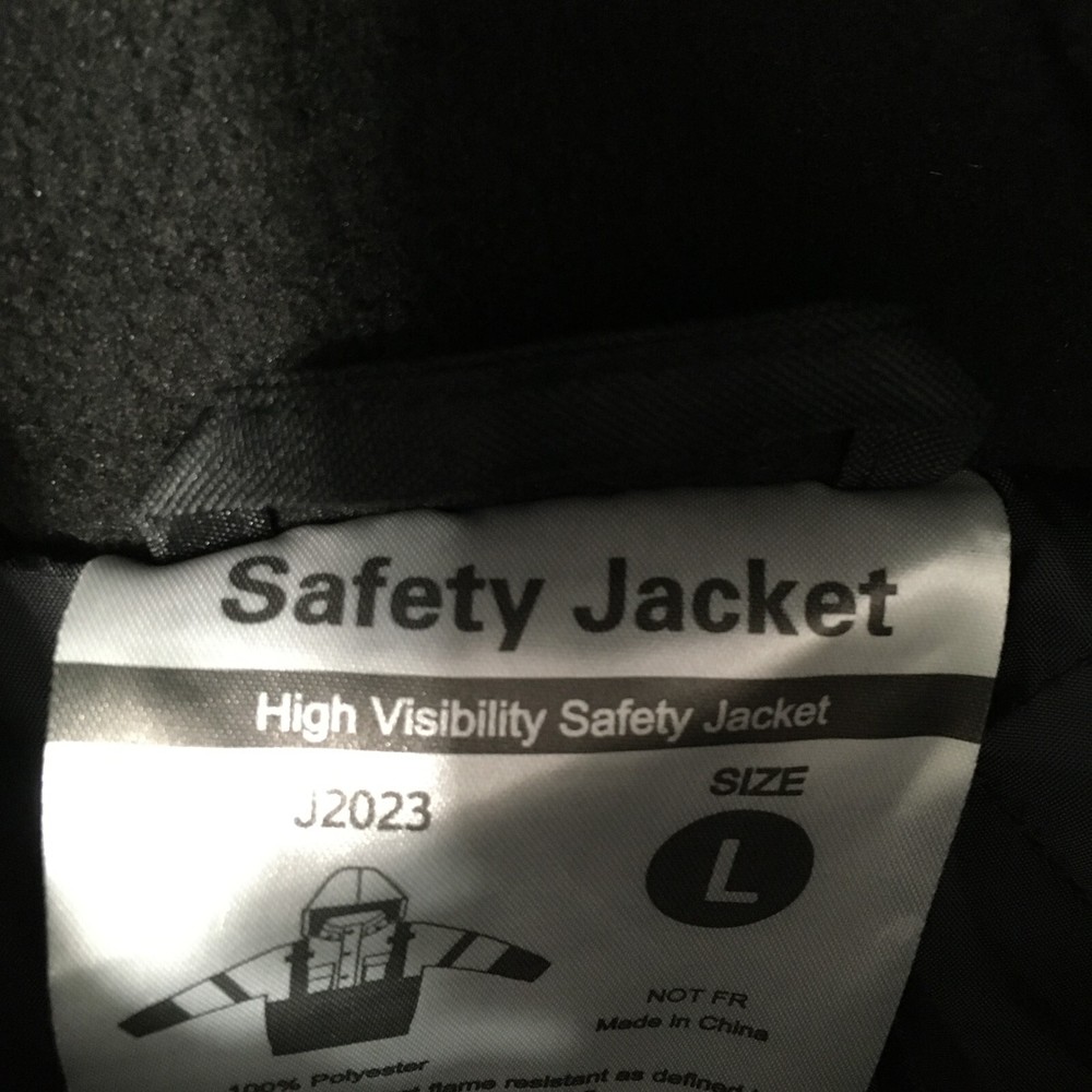 bomber clear pocket Reflective Safety Jacket large NEW