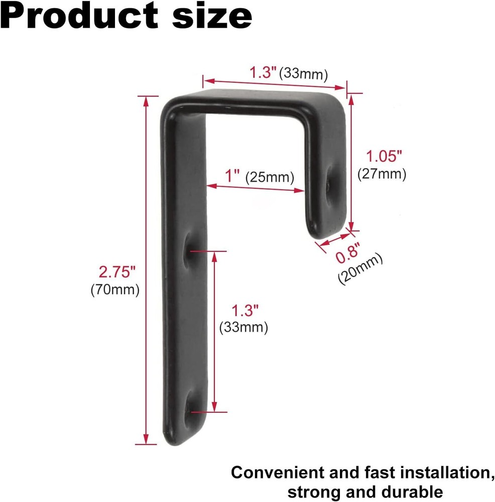 2 Pack Bunk Bed Ladder Hooks Inside Width 1" PVC Coated Metal Bunk Bed Brackets