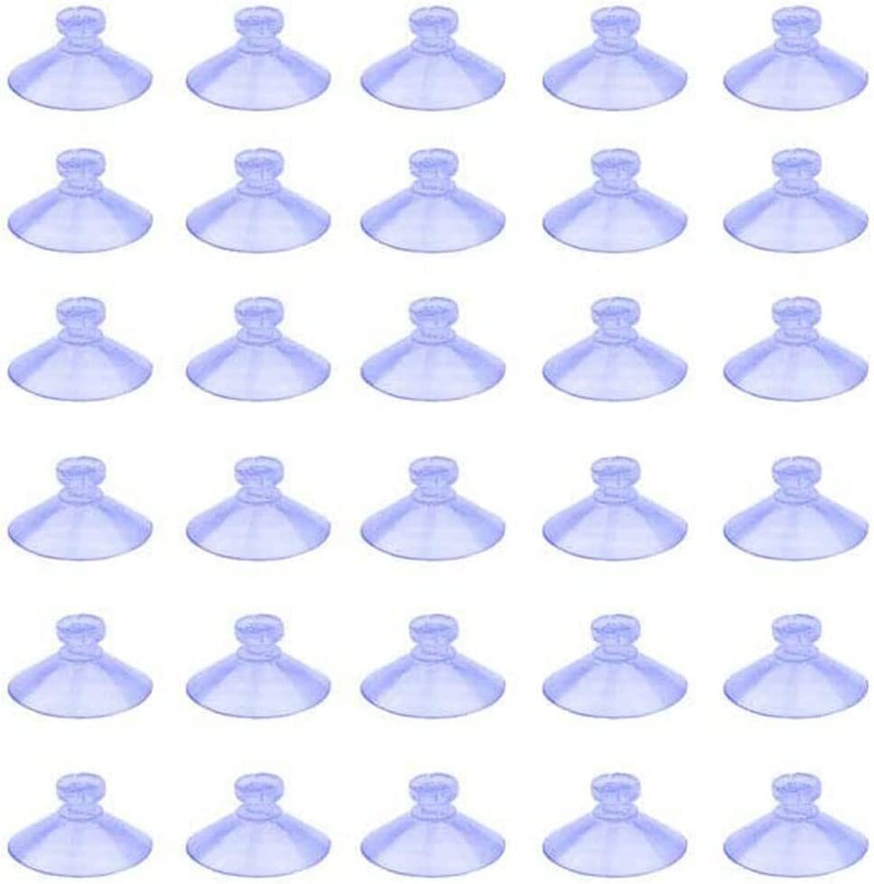 100pcs Mini Clear Plastic Suction Cups Without Hooks (25mm)