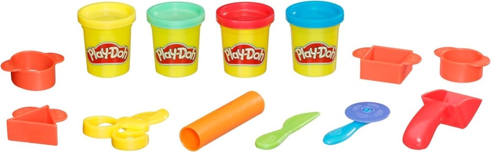 Creative Play-Doh 9-Piece Kit: Storage Tote & 4 Vibrant Modeling Compound Cans