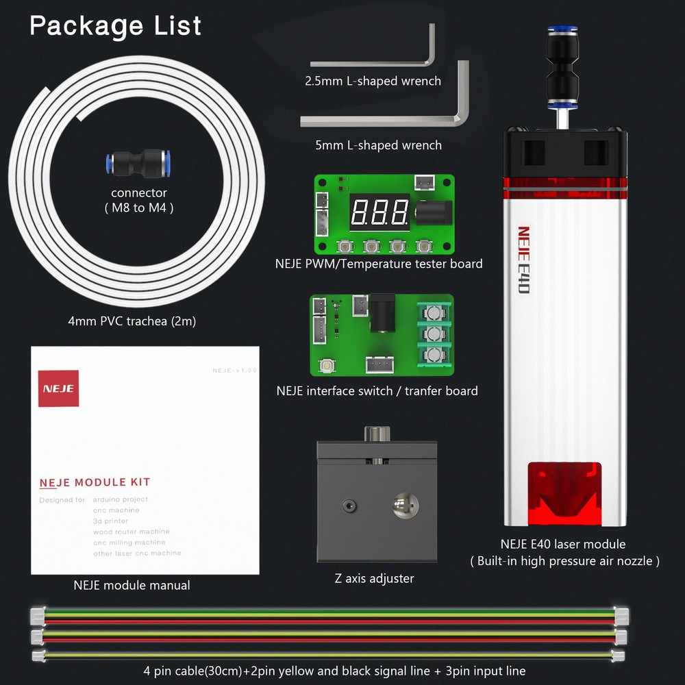 NEJE E40 ⅡFIXED-FOCUS LASER HEAD MODULE FOR LASER ENGRAVER cutter 11W+