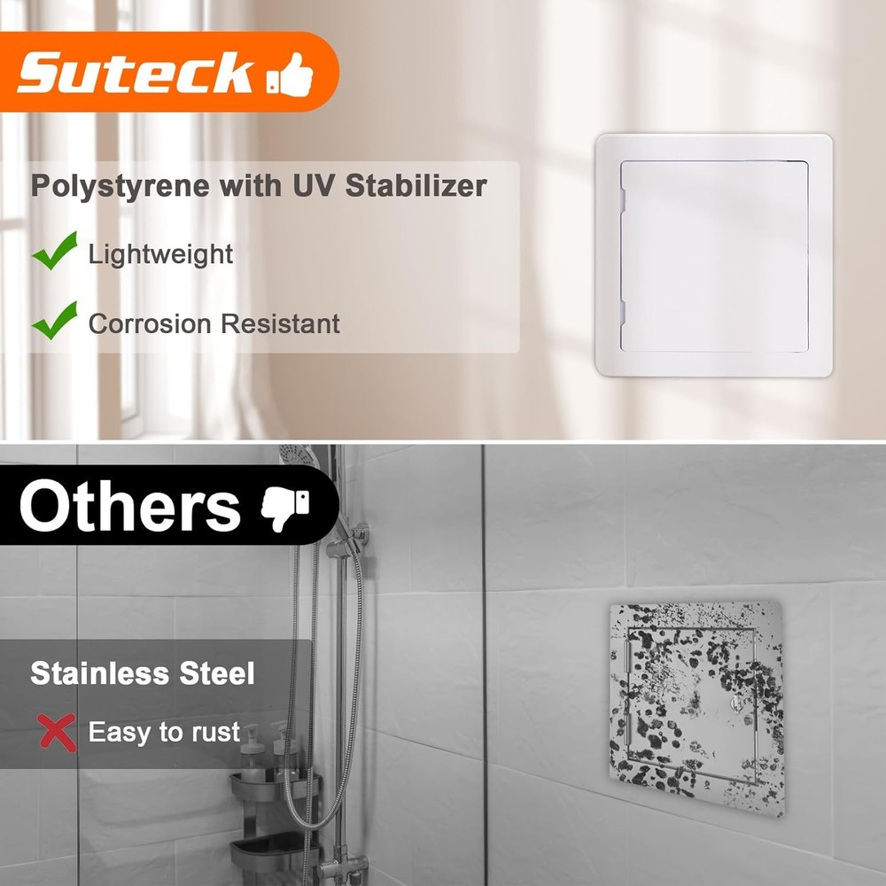 Suteck 16x16" Plastic Access Panel for Drywall/Ceiling, Removable Hinged Door