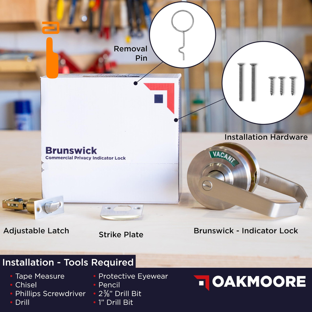 OAKMOORE Commercial Door Handle | Vacant Occupied & Silver