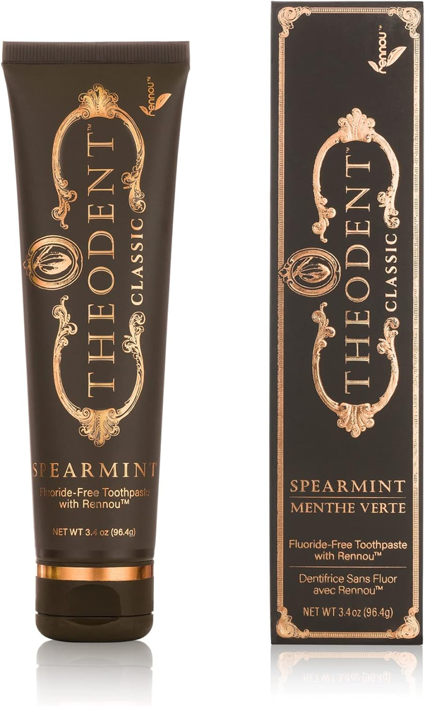 Theodent Classic Toothpaste: Whitening Crystal Mint, Fluoride Free Toothpaste,