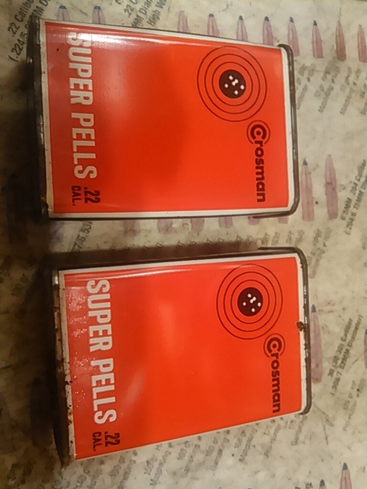 Two tins Crosman supper pellets.22-Caliber