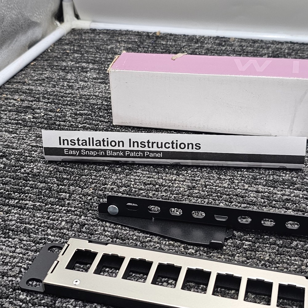 Wirepath WP-BPP-24 Rack Mount 24 Port Blank Patch Panel Black Fits Cat 5e/Cat 6