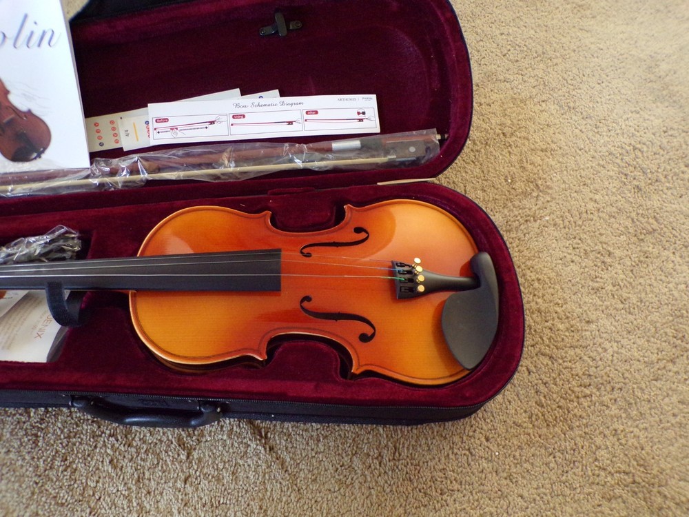 PHOENIX Violin Kit for Beginners 4/4, Full Set with Case @dS