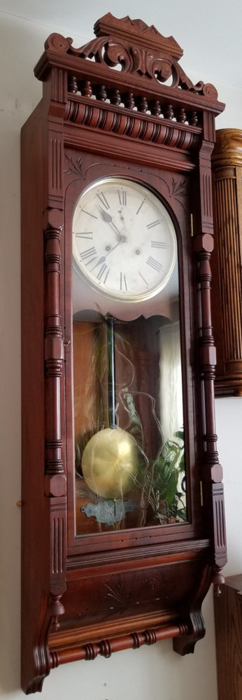Ansonia Nice "Santa Fe" Weights Driven Regulator Wall Clock 8-Day Timepiece