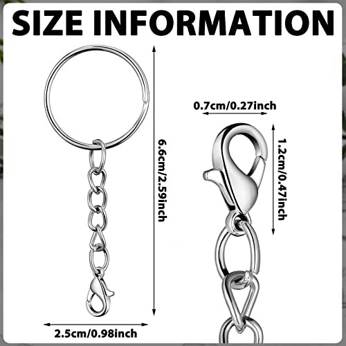 Pcs Keychain Rings with Chain Key Chain Making Kit Include Split Keyring 100