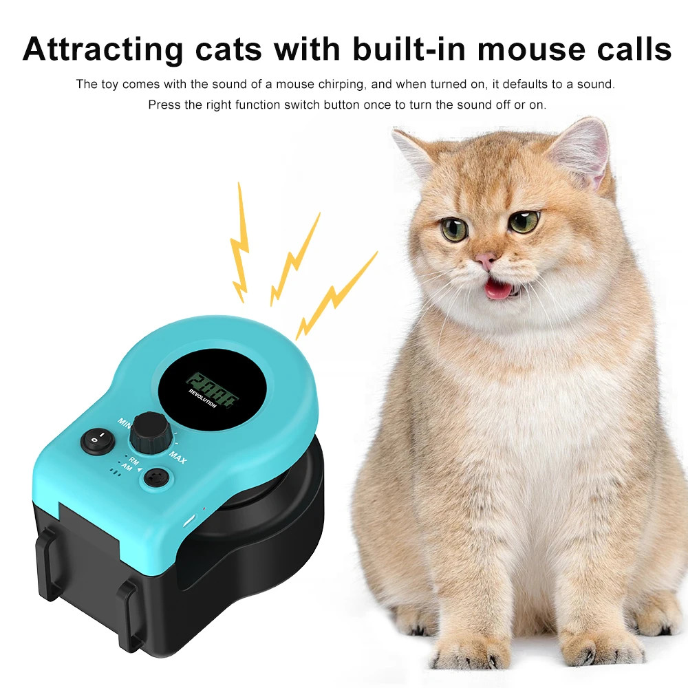 Indoor Cat Treadmill Wheel Exerciser Adjustable Speed Interactive Hunting Toy