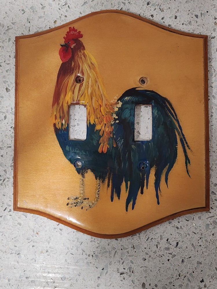🐓Rooster Chicken - Hand Painted Wood single switch plate