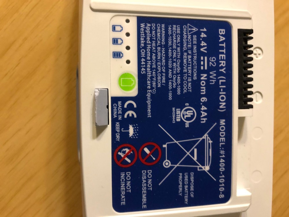 Inogen Oxygo 1400-1010-8 battery, 92Wh