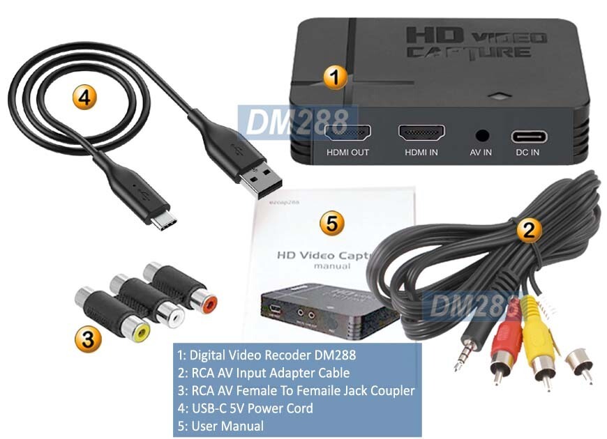 Premium Digital HD Video Recorder With 1080P RCA AV Input USB Input