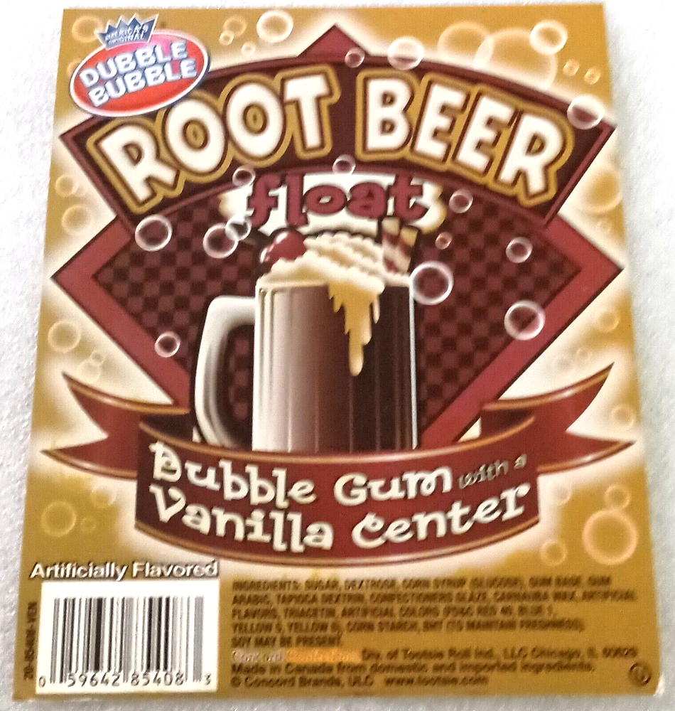 Dubble Bubble Root Beer Float Gum Machine Vending Display Card 2000s NOS NEW