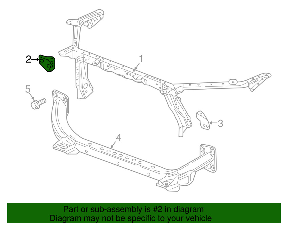 Genuine GM Passenger Side Front Compartment Side Rail Bracket 23342340