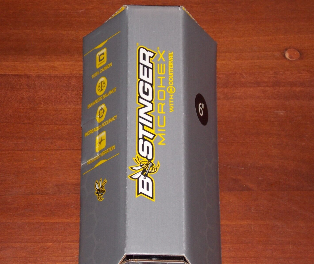 Bee Stinger MicroHex 6" Stabilizer in Matte Black w/Red - B Stinger