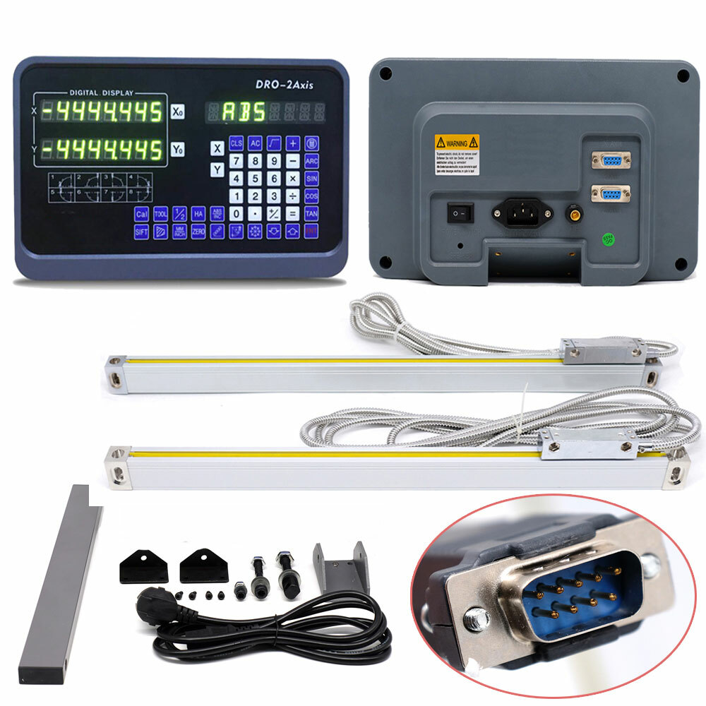 12" 40" TTL Linear Scale 2 Axis Digital Readout DRO Display Kit Milling Lathe US